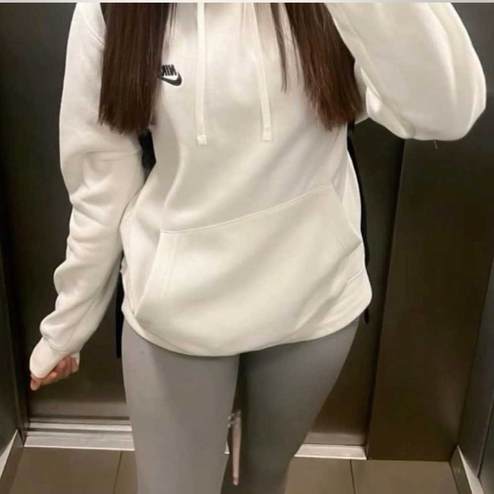 Nike White Hoodie with Logo